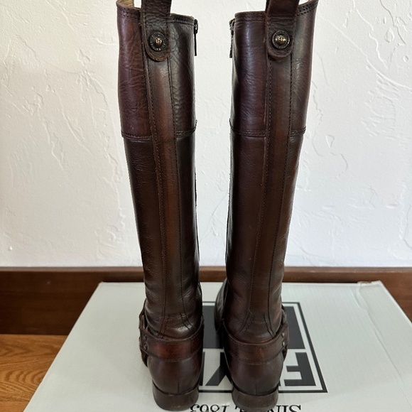 FRYE Melissa Harness Riding Boots - Size 6 - Color: Dark Brown - Picture 6 of 16